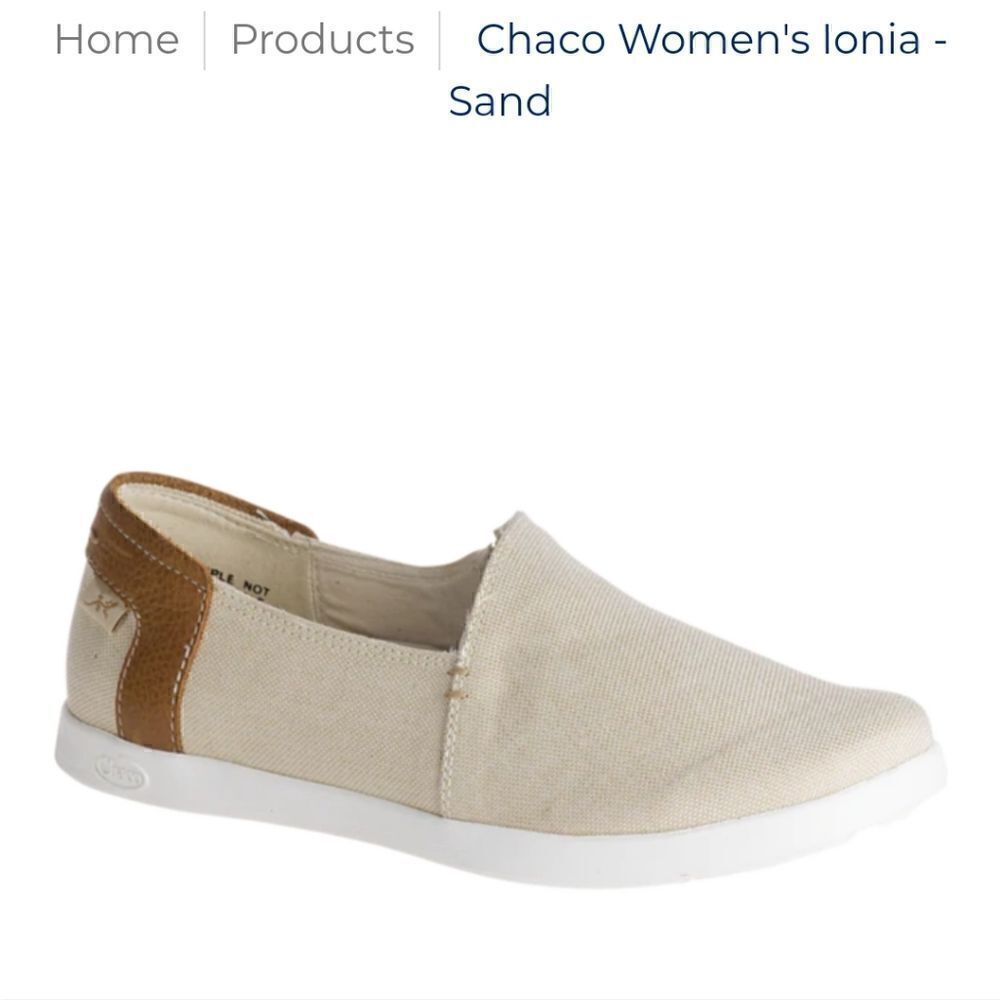 Chaco Ionia Loafer Canvas Leather Slip On Sand Tan size 7.5